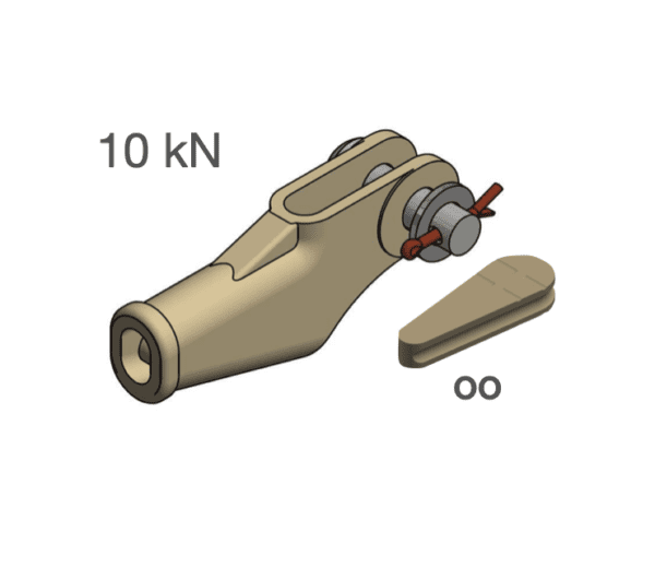 Koncovka klínová 10 kN na lano 35 - 50 mm včetně klínku OO